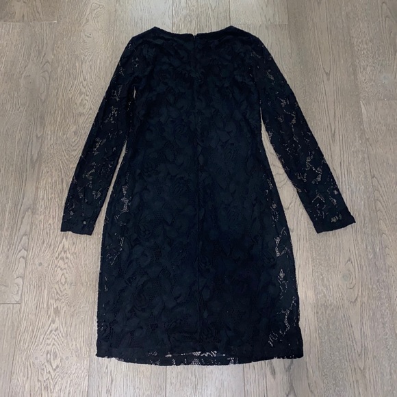 ESPRIT Long Sleeve Black Floral Lace Dress. US S. Black. - Picture 2 of 3